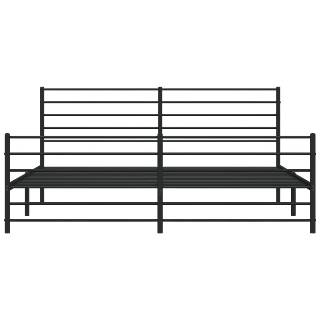 Bedframe met hoofd- en voeteneinde metaal zwart 183x213 cm is nu te koop bij PeponiXL, paradijselijk wonen!