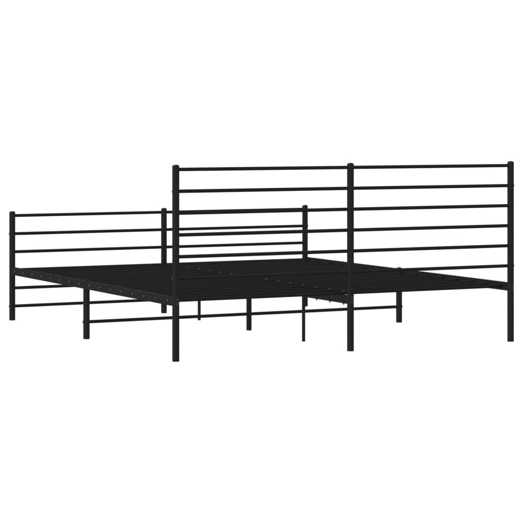 Bedframe met hoofd- en voeteneinde metaal zwart 183x213 cm is nu te koop bij PeponiXL, paradijselijk wonen!