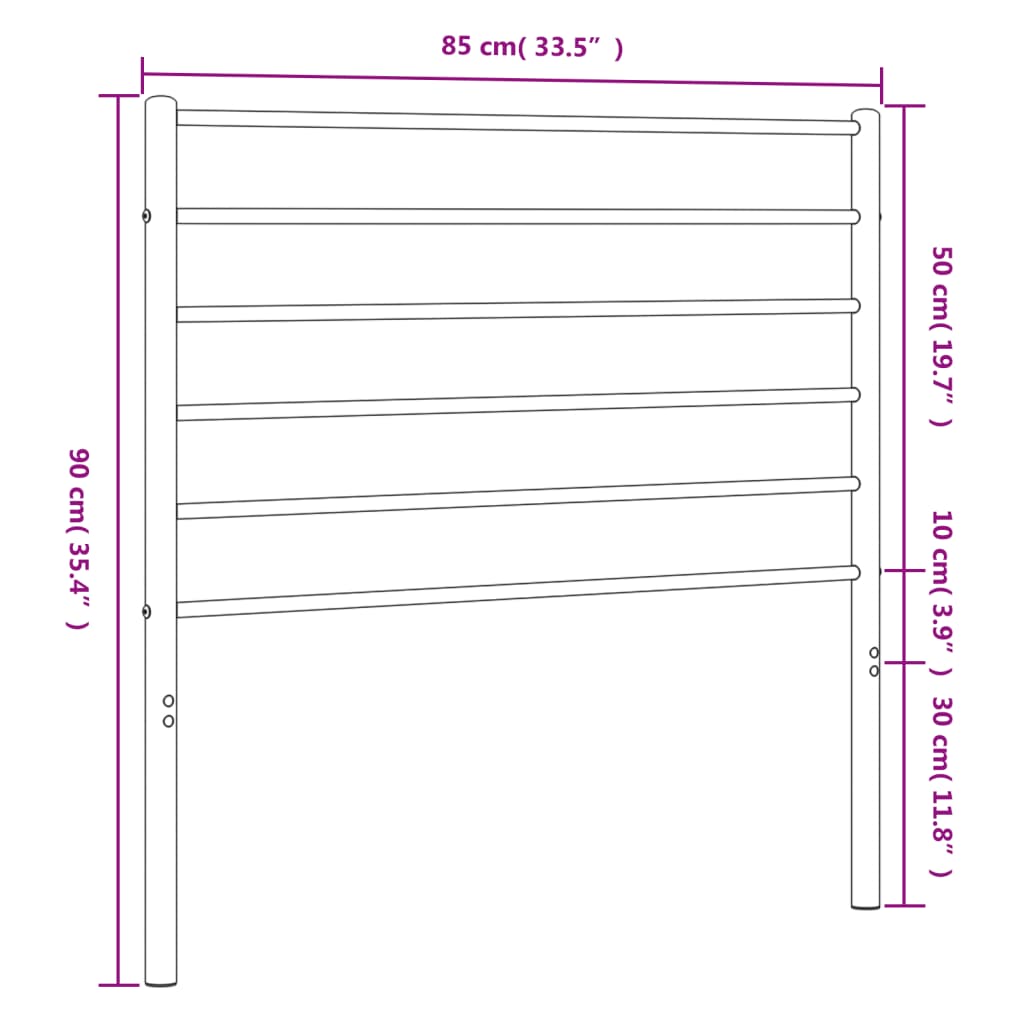 Vervangend hoofdbord metaal zwart 80 cm is nu te koop bij PeponiXL, paradijselijk wonen!