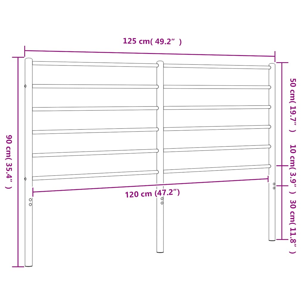 Vervangend hoofdbord metaal zwart 120 cm is nu te koop bij PeponiXL, paradijselijk wonen!