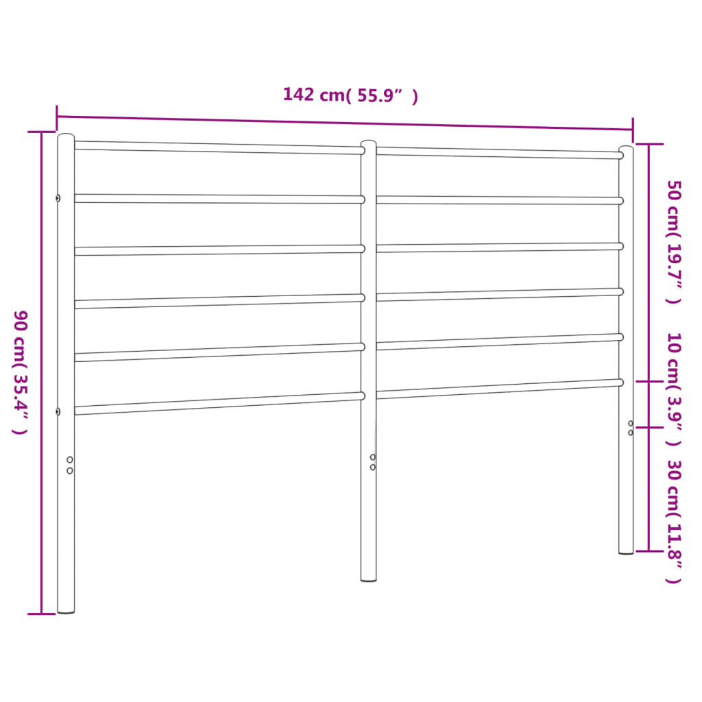 Hoofdbord metaal zwart 135 cm is nu te koop bij PeponiXL, paradijselijk wonen!