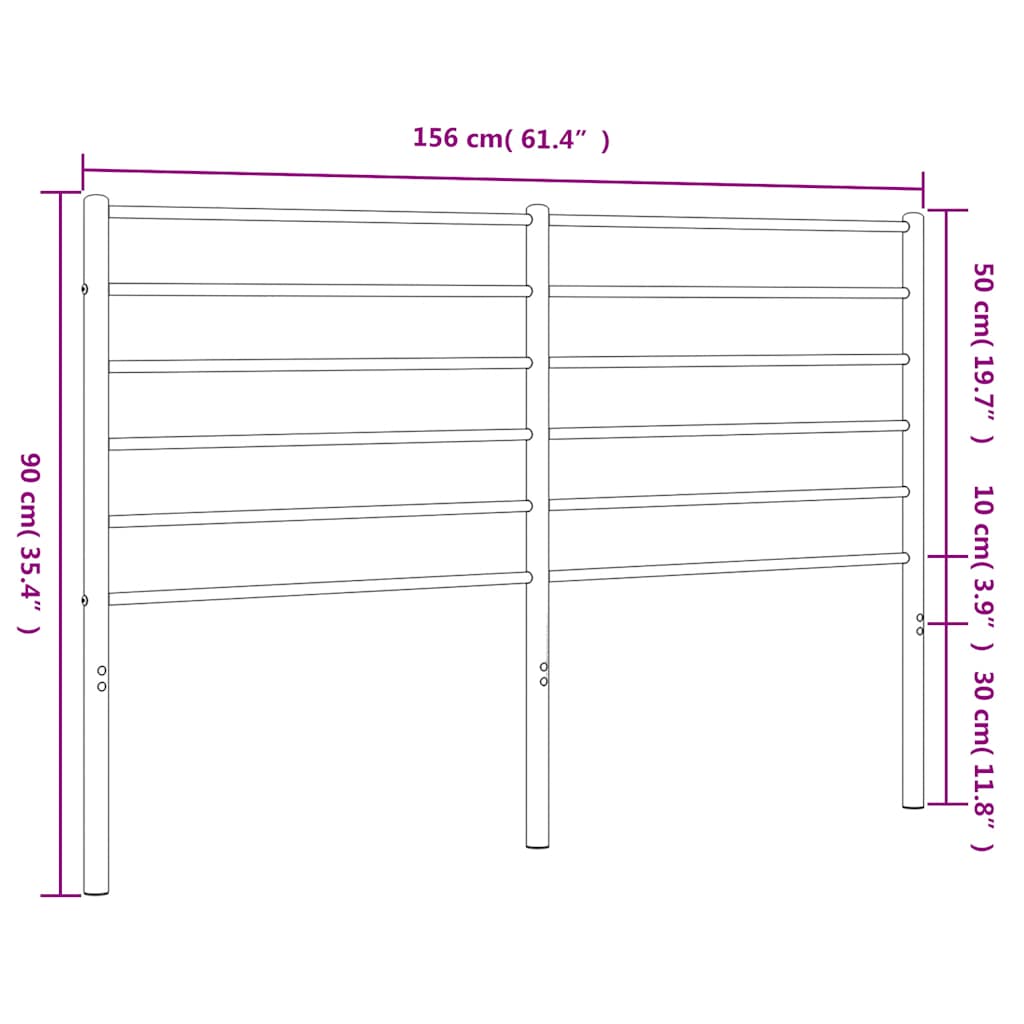 Vervangend hoofdbord metaal zwart 150 cm is nu te koop bij PeponiXL, paradijselijk wonen!