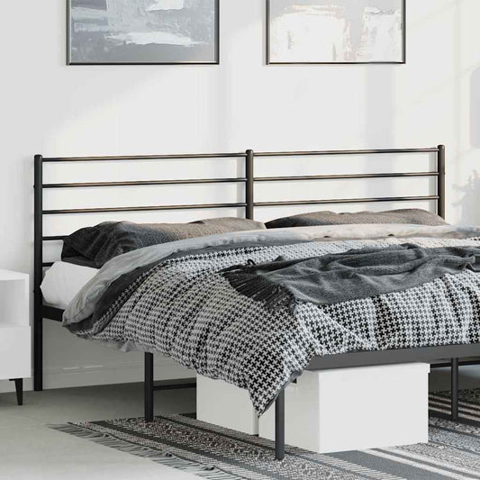 Vervangend hoofdbord metaal zwart 193 cm is nu te koop bij PeponiXL, paradijselijk wonen!