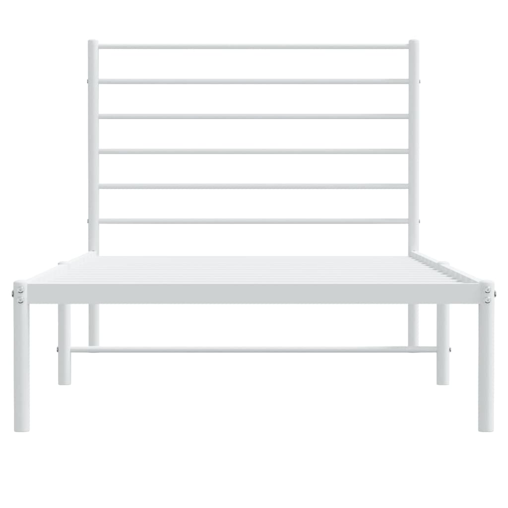 Bedframe met hoofdbord metaal wit 100x200 cm is nu te koop bij PeponiXL, paradijselijk wonen!