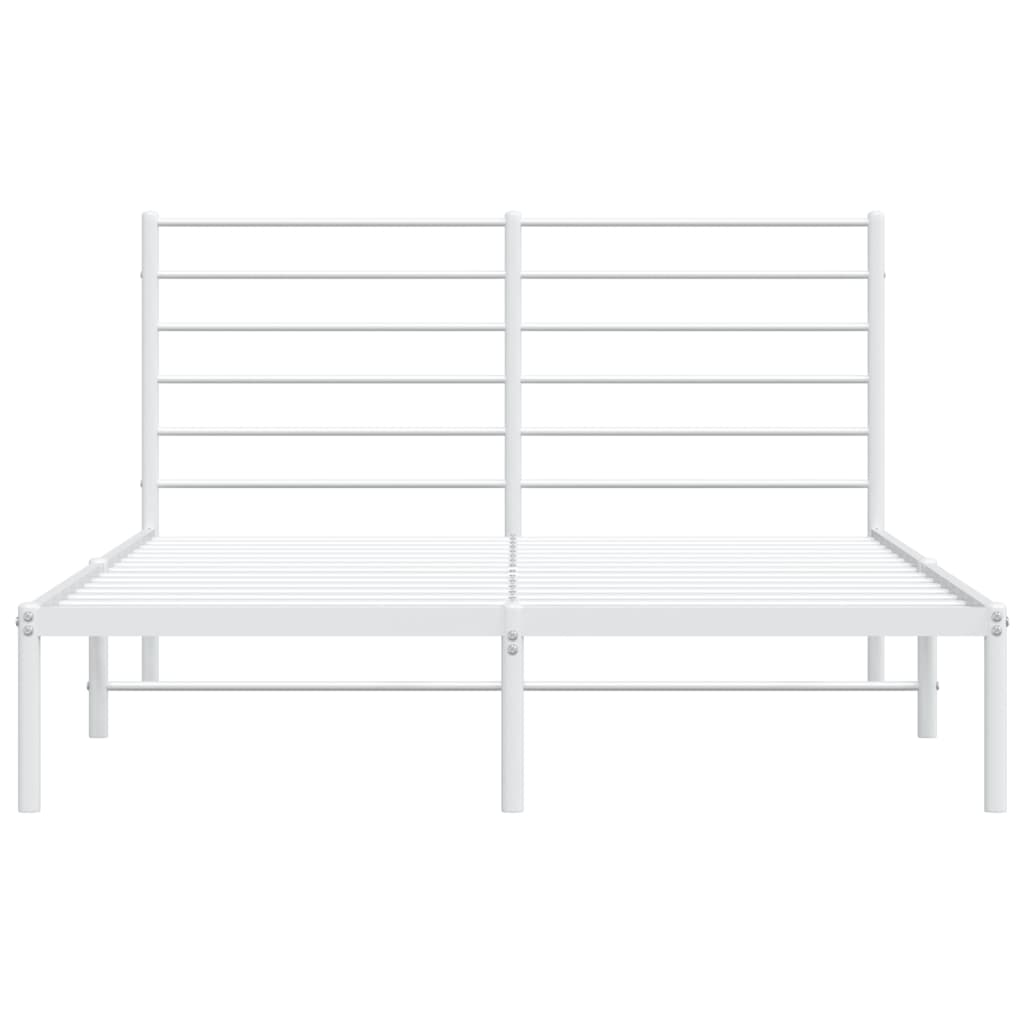 Bedframe met hoofdbord metaal wit 135x190 cm is nu te koop bij PeponiXL, paradijselijk wonen!