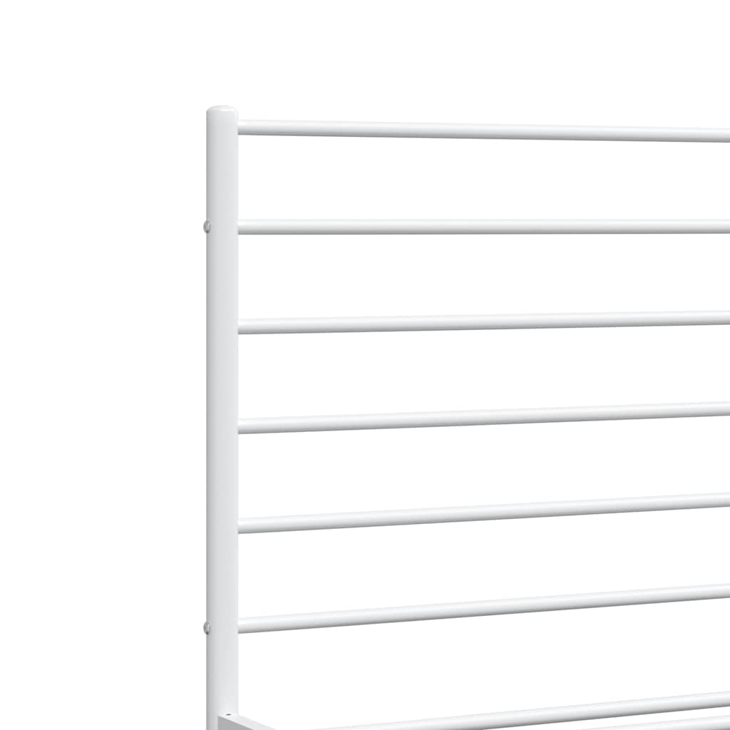 Bedframe met hoofdbord metaal wit 135x190 cm is nu te koop bij PeponiXL, paradijselijk wonen!