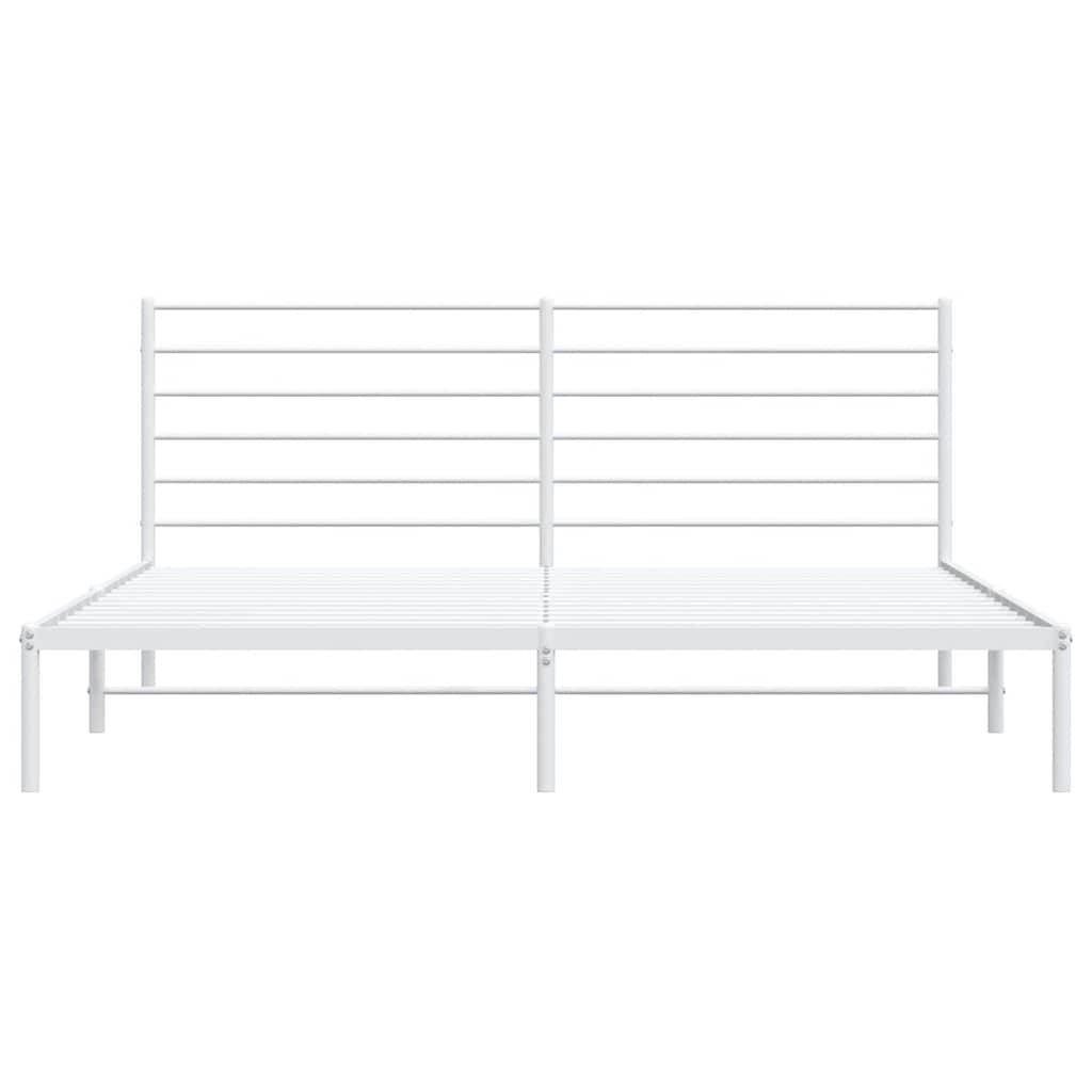 Bedframe met hoofdbord metaal wit 183x213 cm is nu te koop bij PeponiXL, paradijselijk wonen!