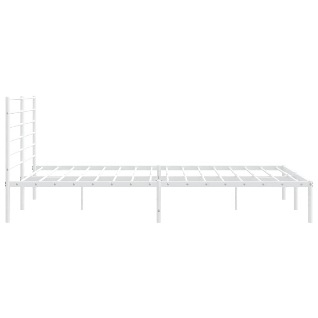 Bedframe met hoofdbord metaal wit 183x213 cm is nu te koop bij PeponiXL, paradijselijk wonen!