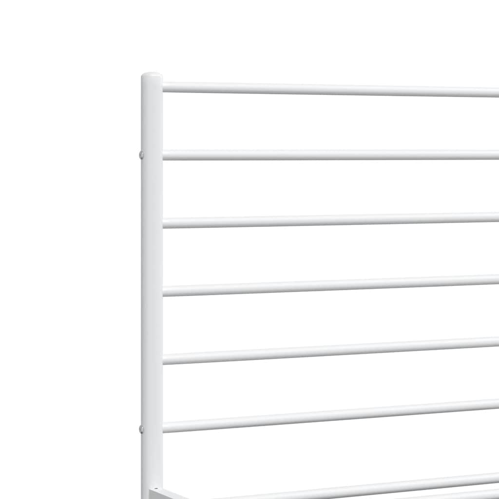 Bedframe met hoofdbord metaal wit 183x213 cm is nu te koop bij PeponiXL, paradijselijk wonen!