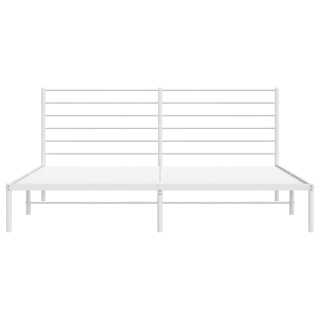 Bedframe met hoofdbord metaal wit 193x203 cm is nu te koop bij PeponiXL, paradijselijk wonen!