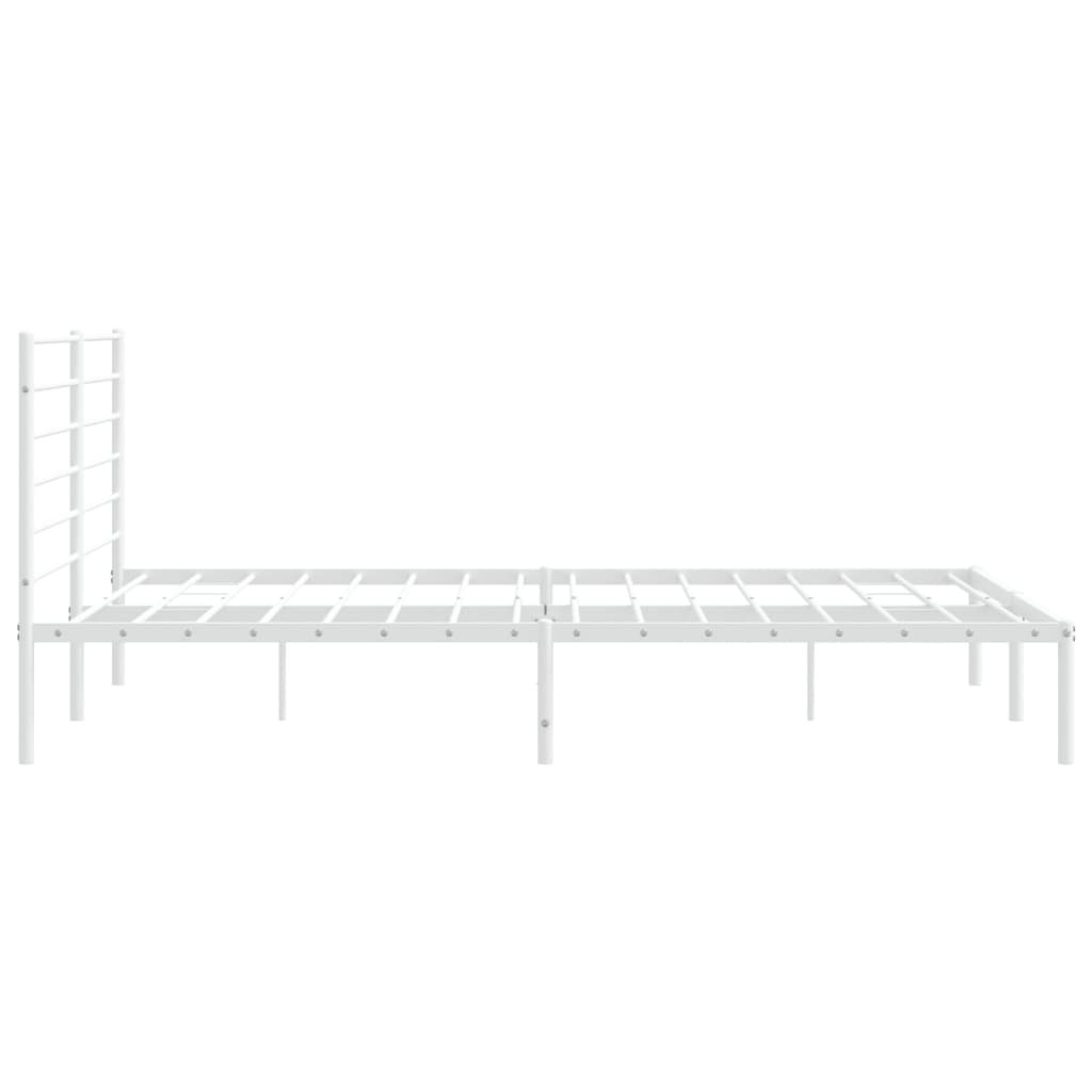 Bedframe met hoofdbord metaal wit 193x203 cm is nu te koop bij PeponiXL, paradijselijk wonen!
