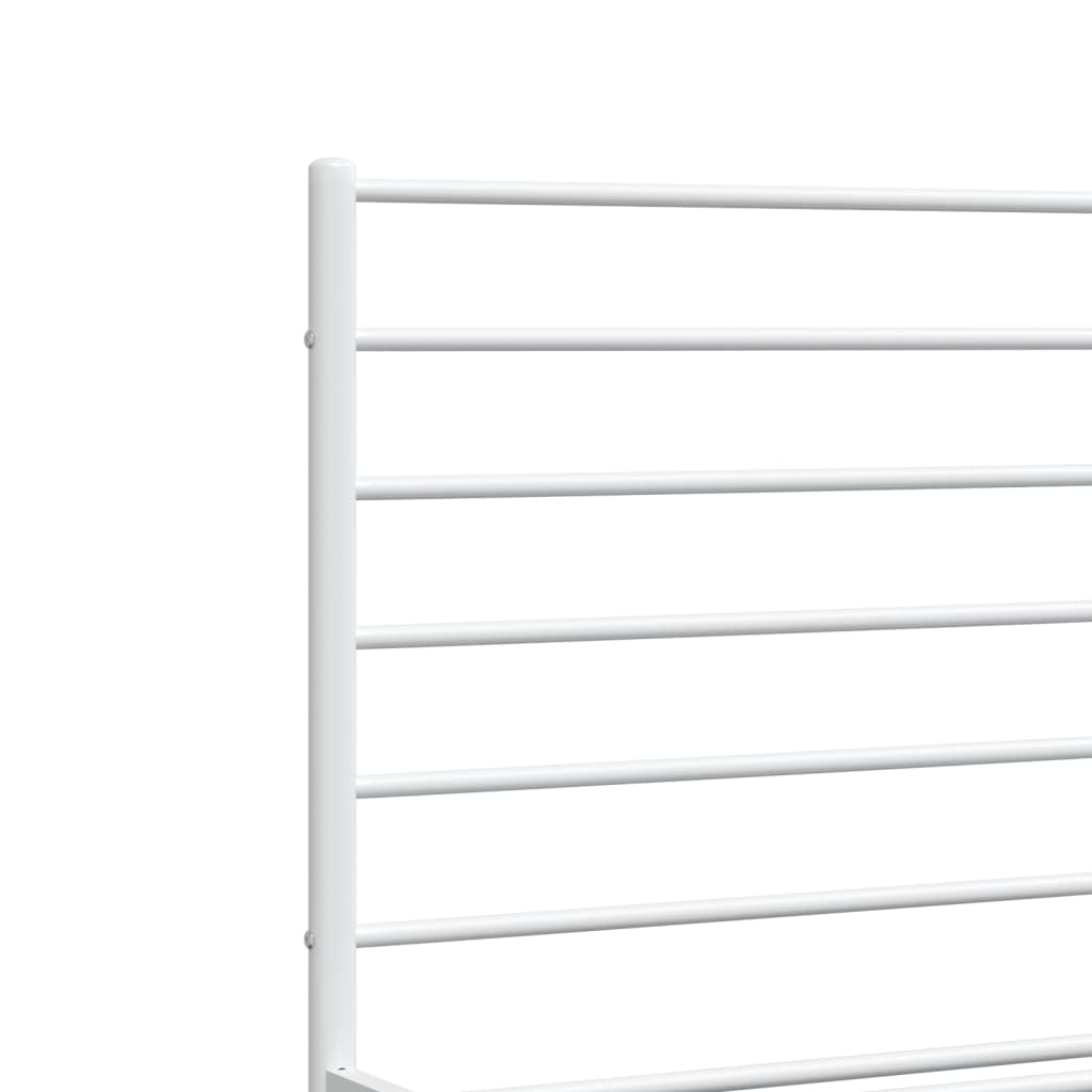 Bedframe met hoofdbord metaal wit 193x203 cm is nu te koop bij PeponiXL, paradijselijk wonen!