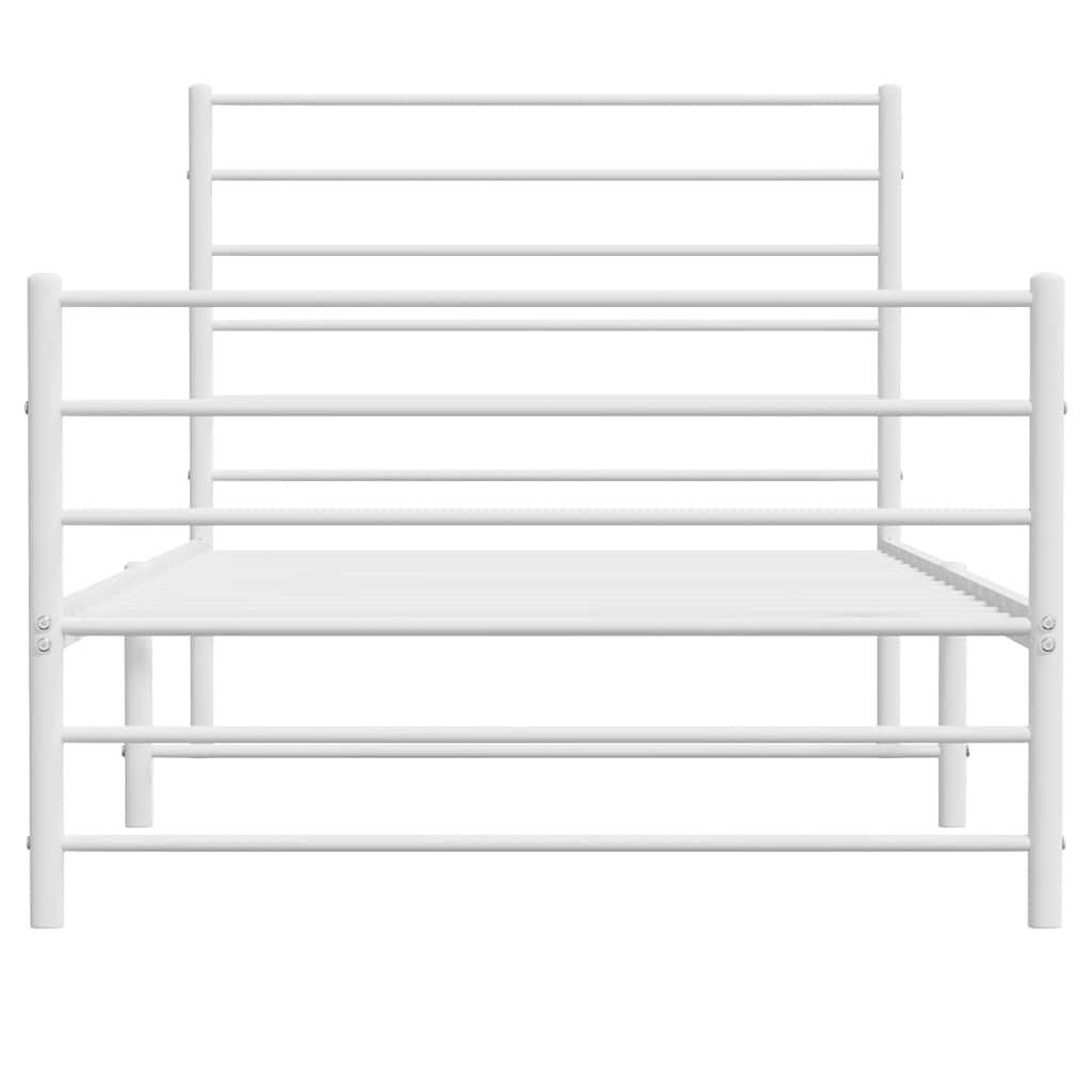 Bedframe met hoofd- en voeteneinde metaal wit 100x200 cm is nu te koop bij PeponiXL, paradijselijk wonen!