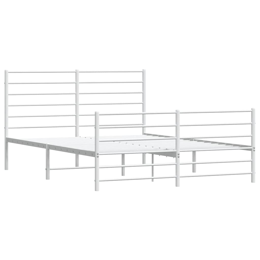 Bedframe met hoofd- en voeteneinde metaal wit 140x200 cm is nu te koop bij PeponiXL, paradijselijk wonen!