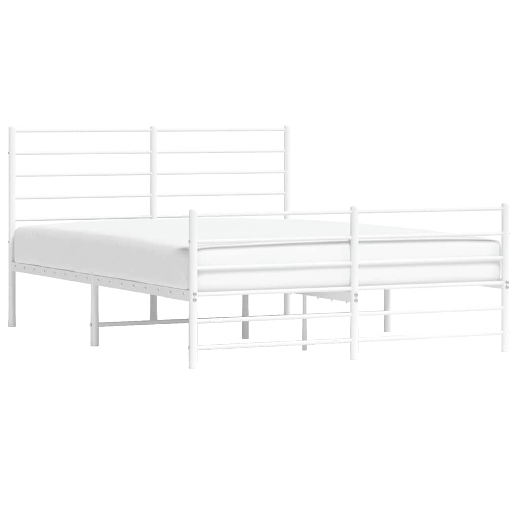 Bedframe met hoofd- en voeteneinde metaal wit 140x200 cm is nu te koop bij PeponiXL, paradijselijk wonen!