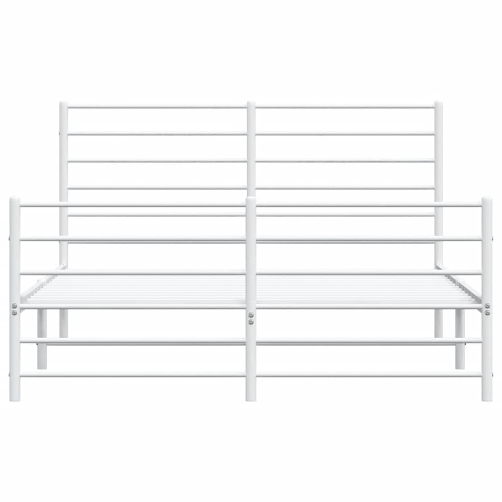 Bedframe met hoofd- en voeteneinde metaal wit 140x200 cm is nu te koop bij PeponiXL, paradijselijk wonen!
