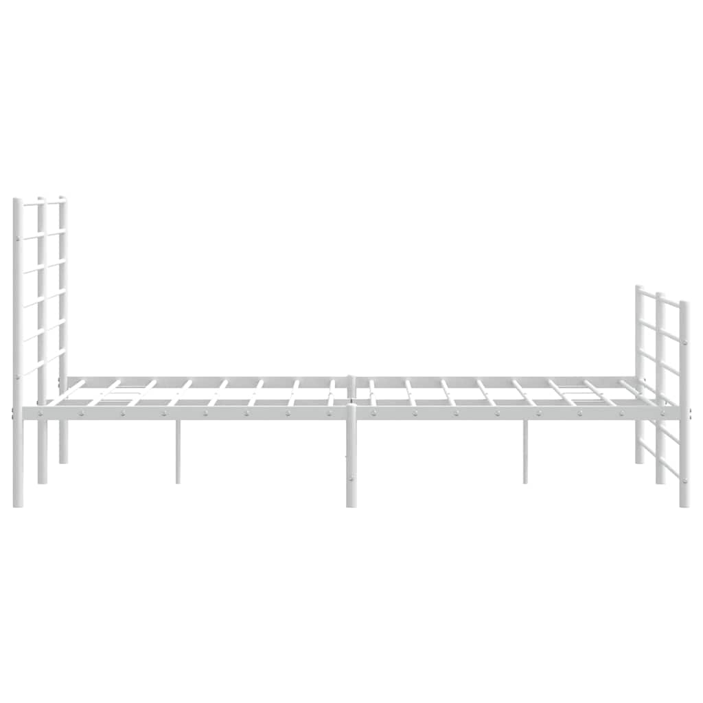 Bedframe met hoofd- en voeteneinde metaal wit 140x200 cm is nu te koop bij PeponiXL, paradijselijk wonen!