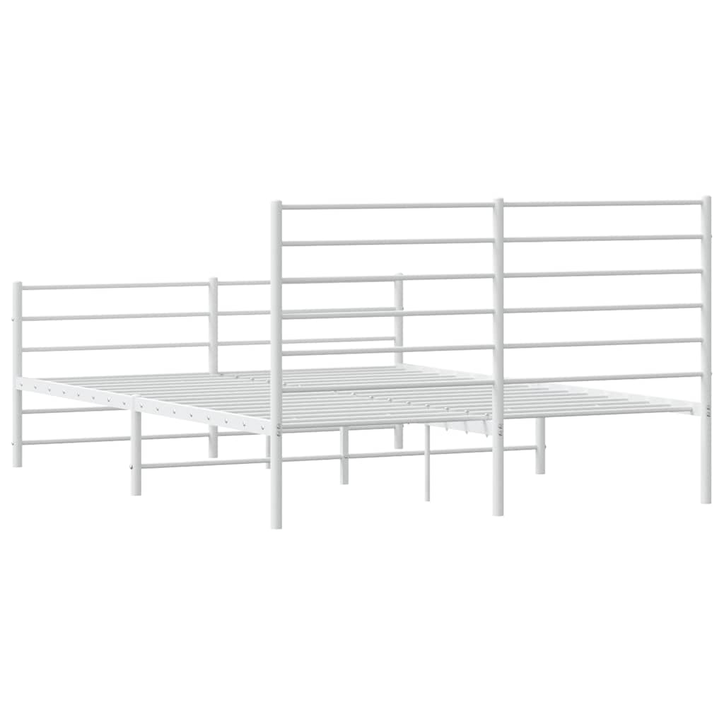 Bedframe met hoofd- en voeteneinde metaal wit 140x200 cm is nu te koop bij PeponiXL, paradijselijk wonen!