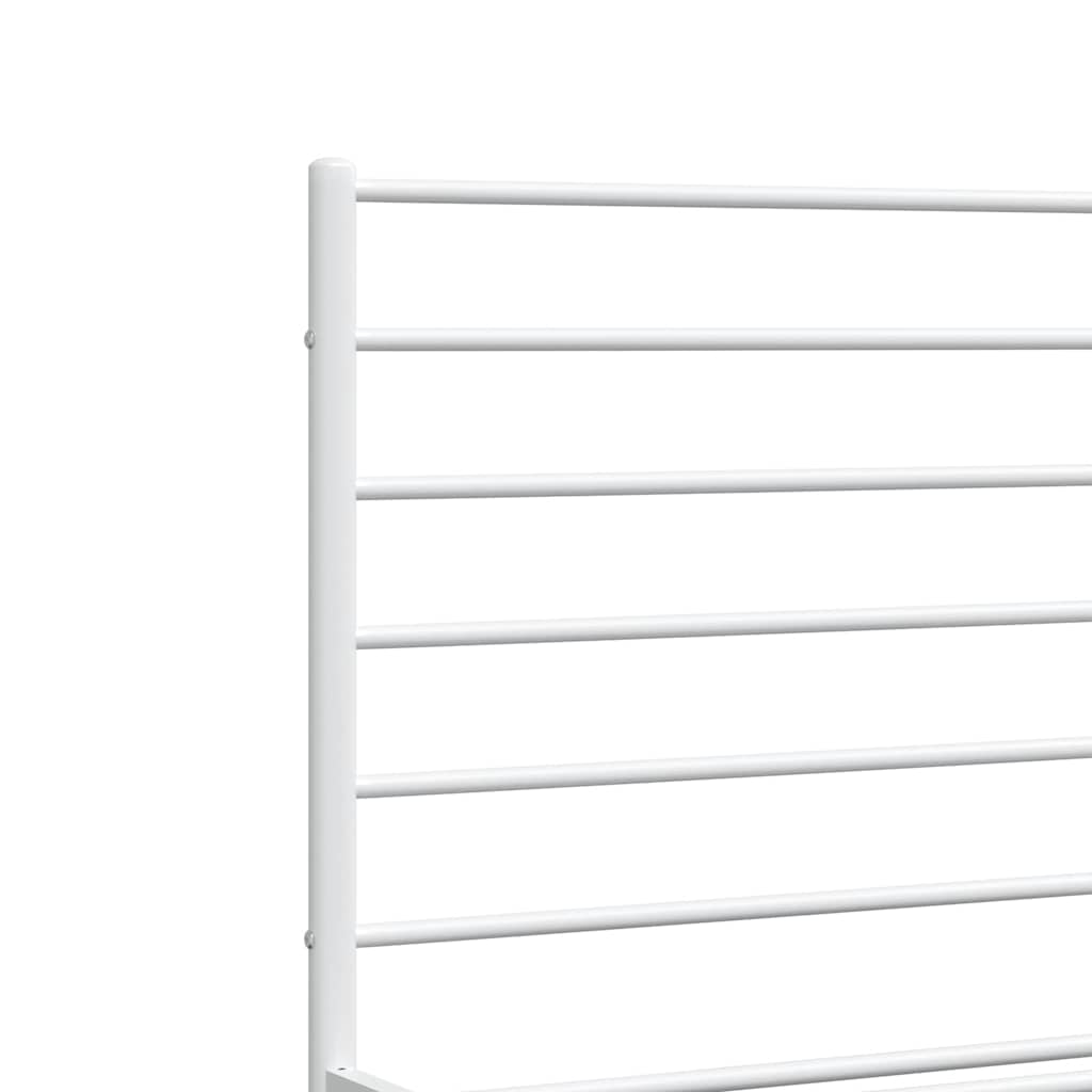 Bedframe met hoofd- en voeteneinde metaal wit 140x200 cm is nu te koop bij PeponiXL, paradijselijk wonen!