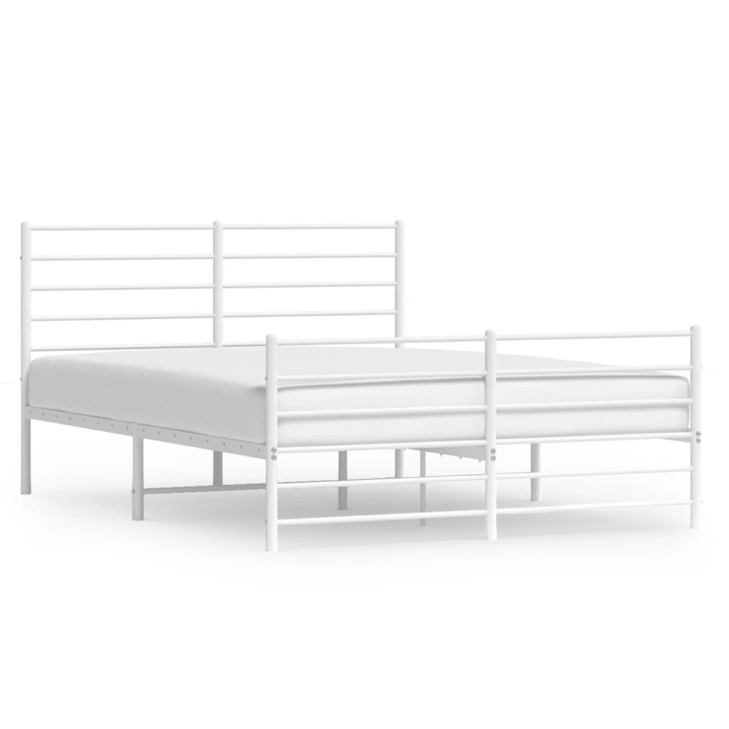 Bedframe met hoofd- en voeteneinde metaal wit 160x200 cm is nu te koop bij PeponiXL, paradijselijk wonen!