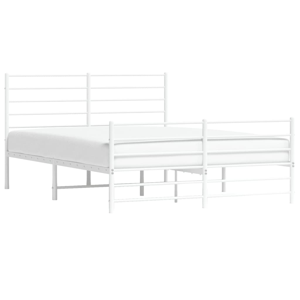Bedframe met hoofd- en voeteneinde metaal wit 160x200 cm is nu te koop bij PeponiXL, paradijselijk wonen!