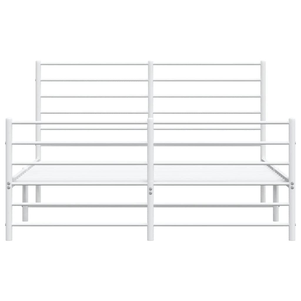 Bedframe met hoofd- en voeteneinde metaal wit 160x200 cm is nu te koop bij PeponiXL, paradijselijk wonen!