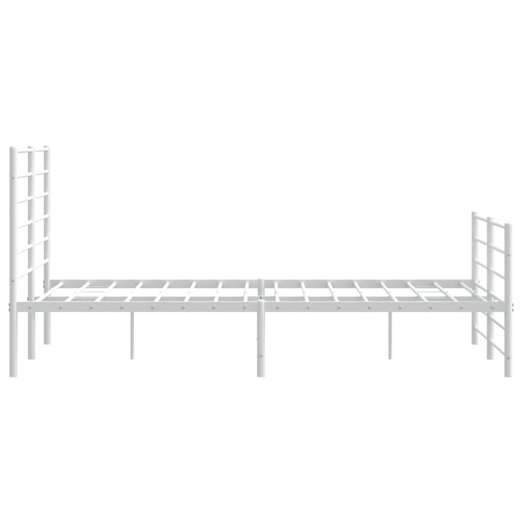 Bedframe met hoofd- en voeteneinde metaal wit 160x200 cm is nu te koop bij PeponiXL, paradijselijk wonen!