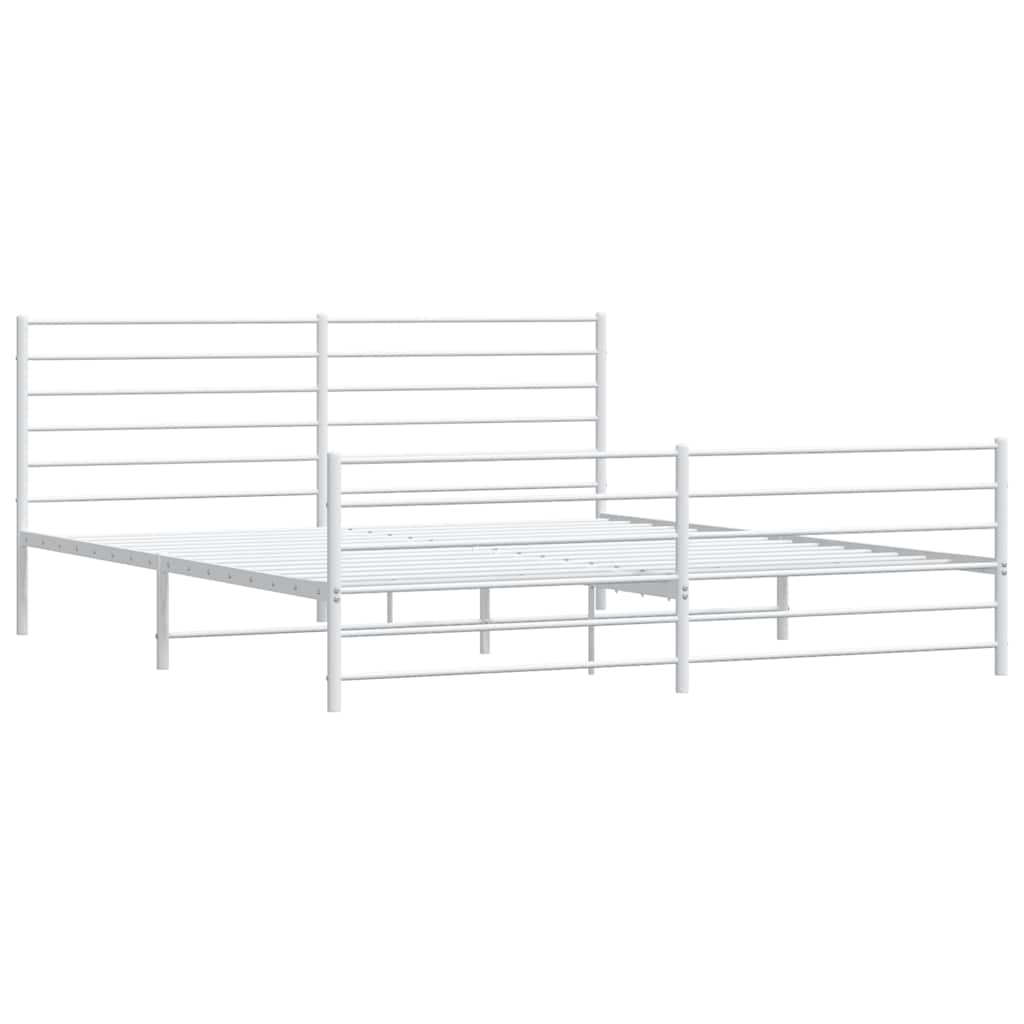 Bedframe met hoofd- en voeteneinde metaal wit 183x213 cm is nu te koop bij PeponiXL, paradijselijk wonen!