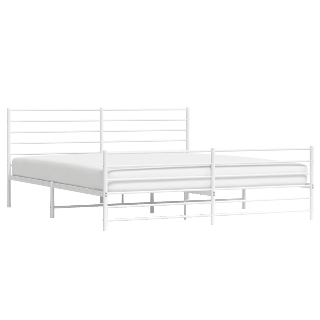 Bedframe met hoofd- en voeteneinde metaal wit 183x213 cm is nu te koop bij PeponiXL, paradijselijk wonen!