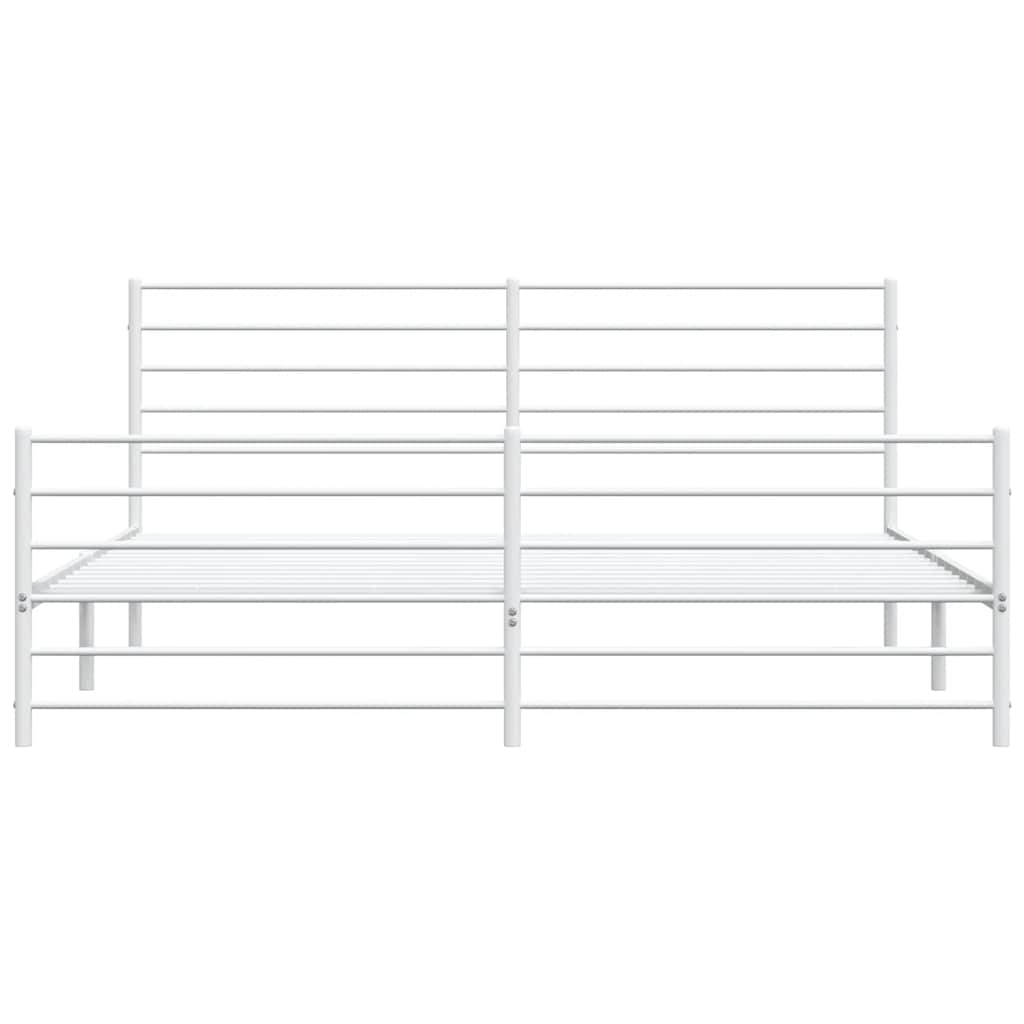 Bedframe met hoofd- en voeteneinde metaal wit 183x213 cm is nu te koop bij PeponiXL, paradijselijk wonen!