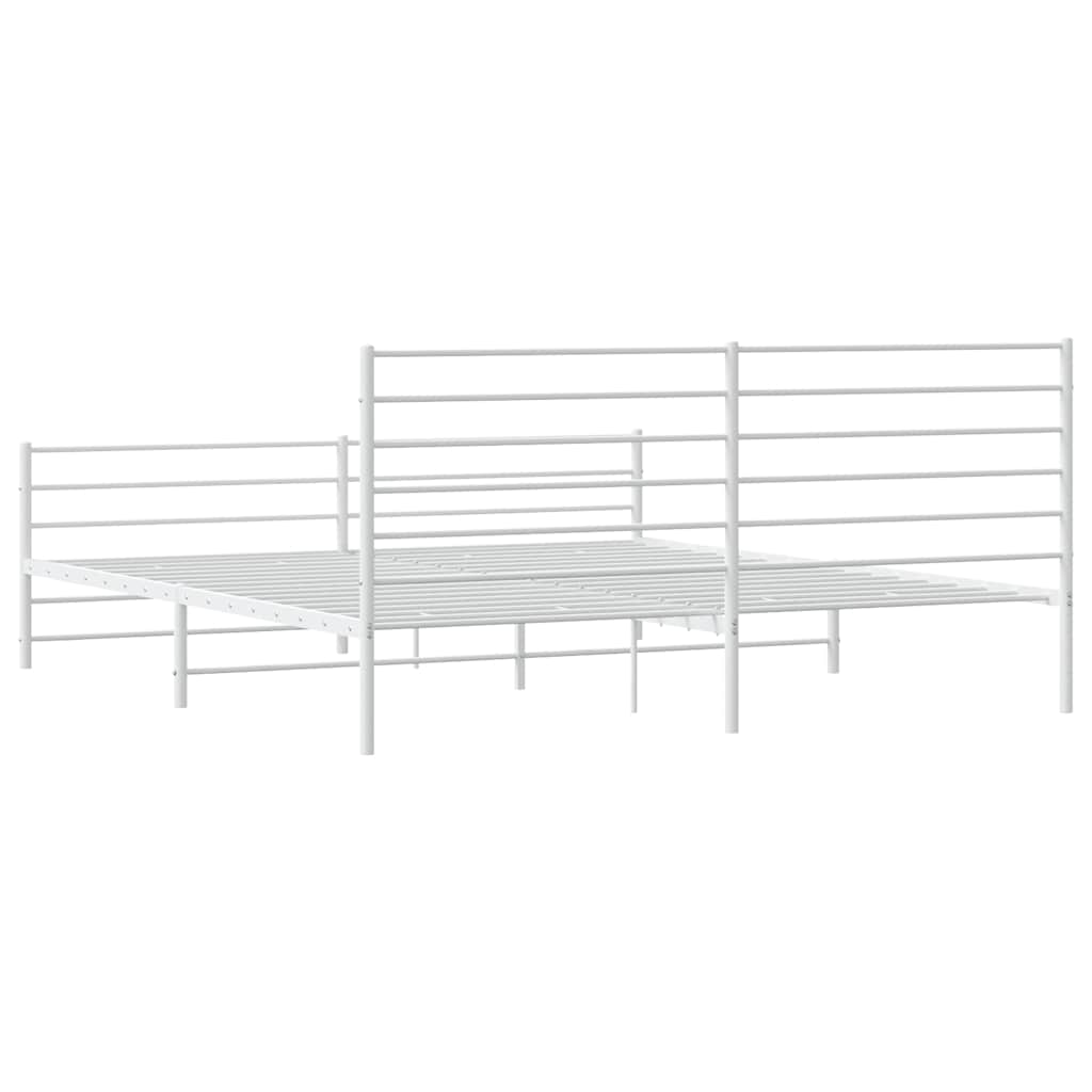 Bedframe met hoofd- en voeteneinde metaal wit 183x213 cm is nu te koop bij PeponiXL, paradijselijk wonen!
