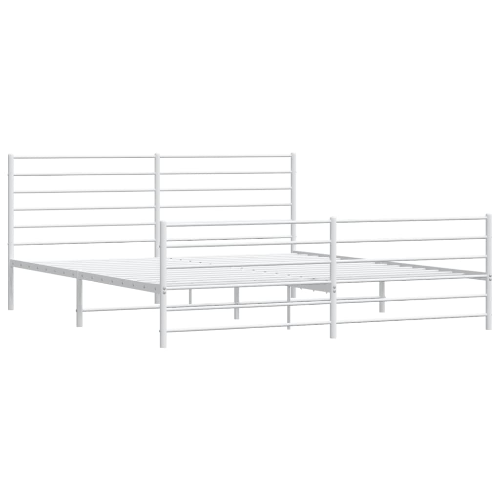 Bedframe met hoofd- en voeteneinde metaal wit 193x203 cm is nu te koop bij PeponiXL, paradijselijk wonen!