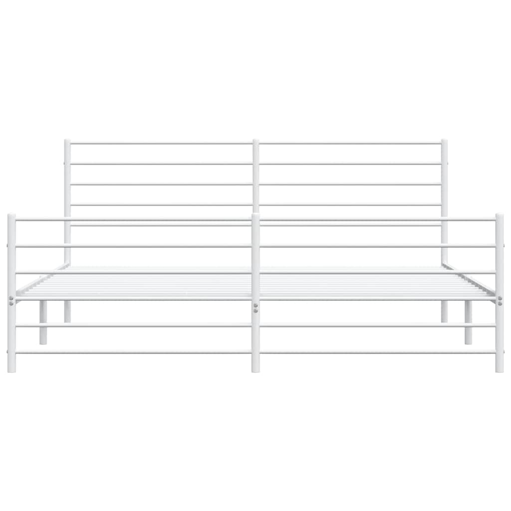 Bedframe met hoofd- en voeteneinde metaal wit 193x203 cm is nu te koop bij PeponiXL, paradijselijk wonen!