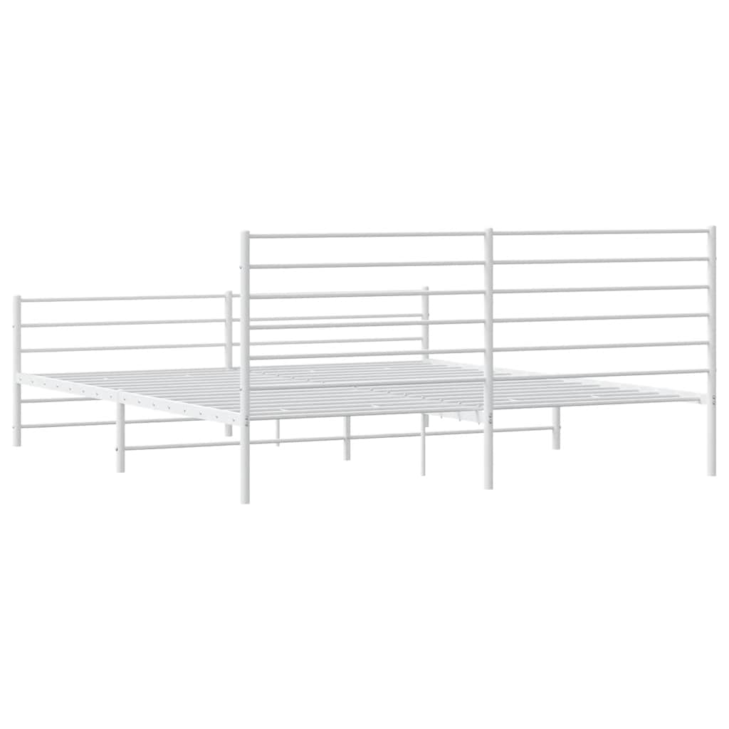 Bedframe met hoofd- en voeteneinde metaal wit 193x203 cm is nu te koop bij PeponiXL, paradijselijk wonen!