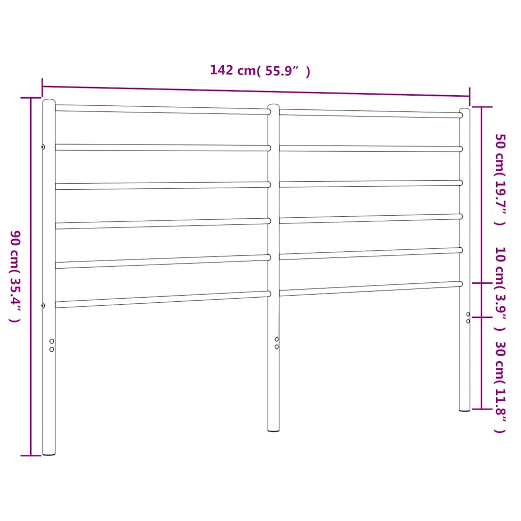 Vervangend hoofdbord metaal wit 135 cm is nu te koop bij PeponiXL, paradijselijk wonen!
