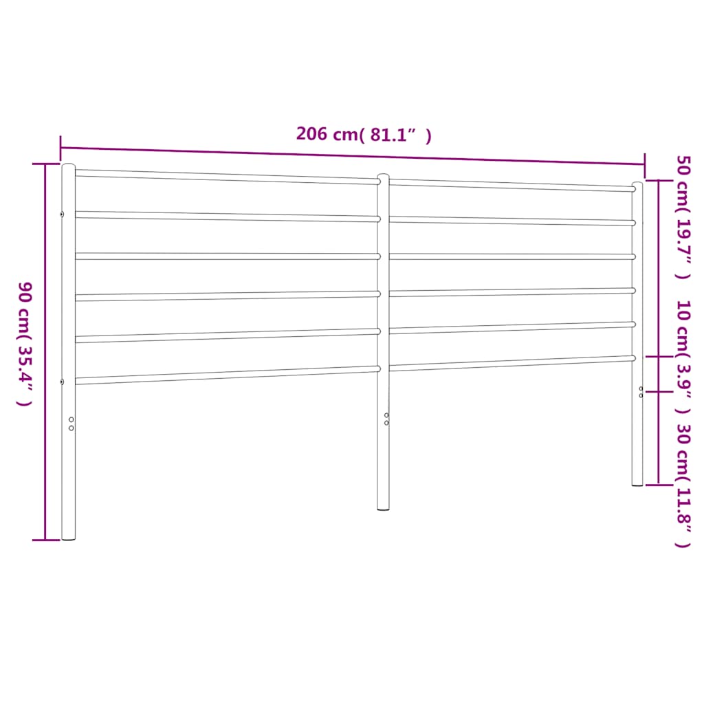 Vervangend hoofdbord metaal wit 200 cm is nu te koop bij PeponiXL, paradijselijk wonen!