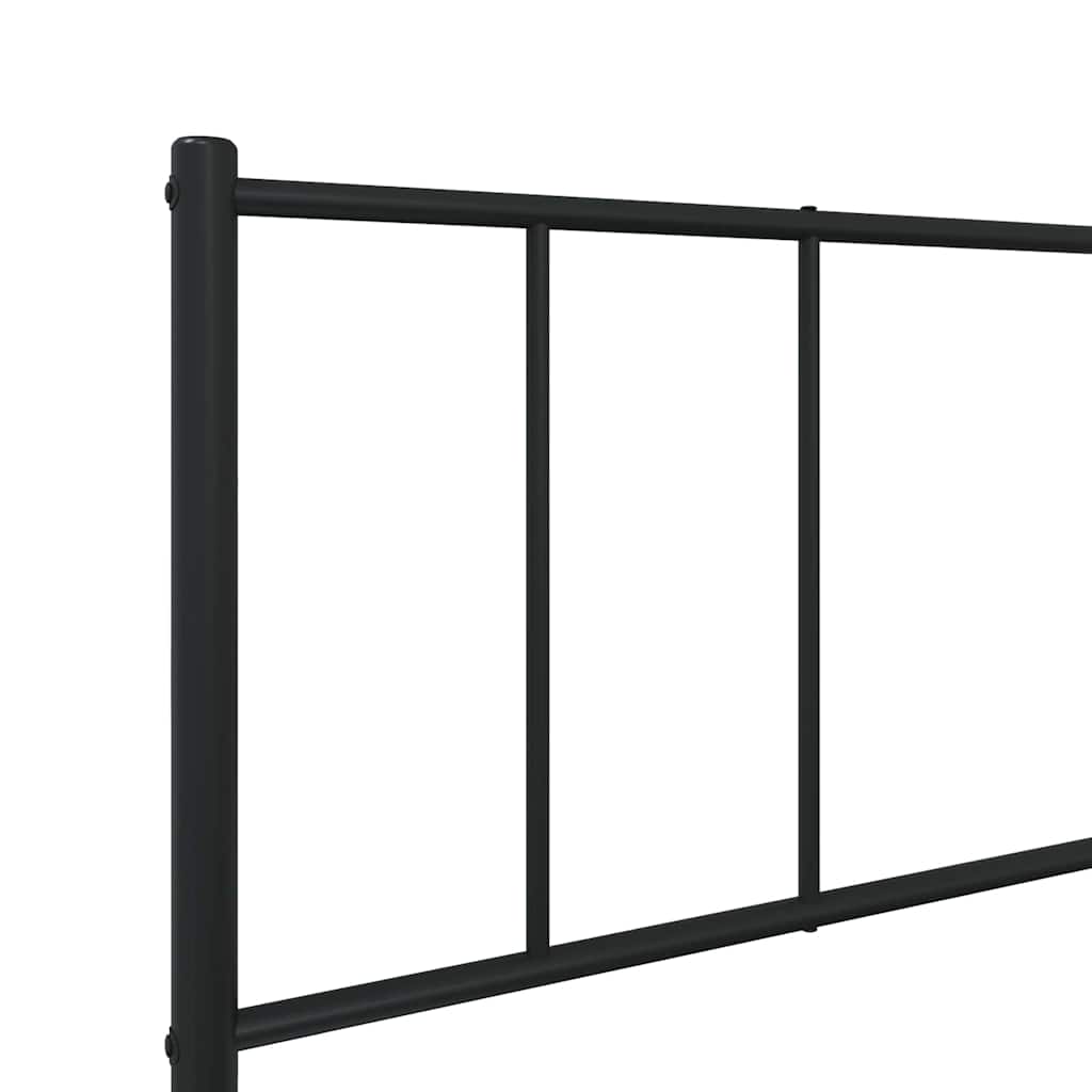 Bedframe met hoofdbord metaal zwart 75x190 cm is nu te koop bij PeponiXL, paradijselijk wonen!