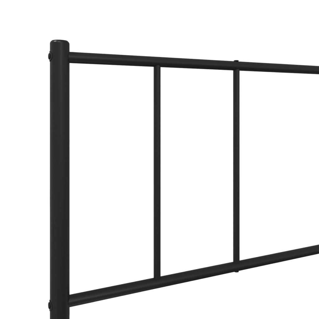 Bedframe met hoofdbord metaal zwart 90x190 cm is nu te koop bij PeponiXL, paradijselijk wonen!