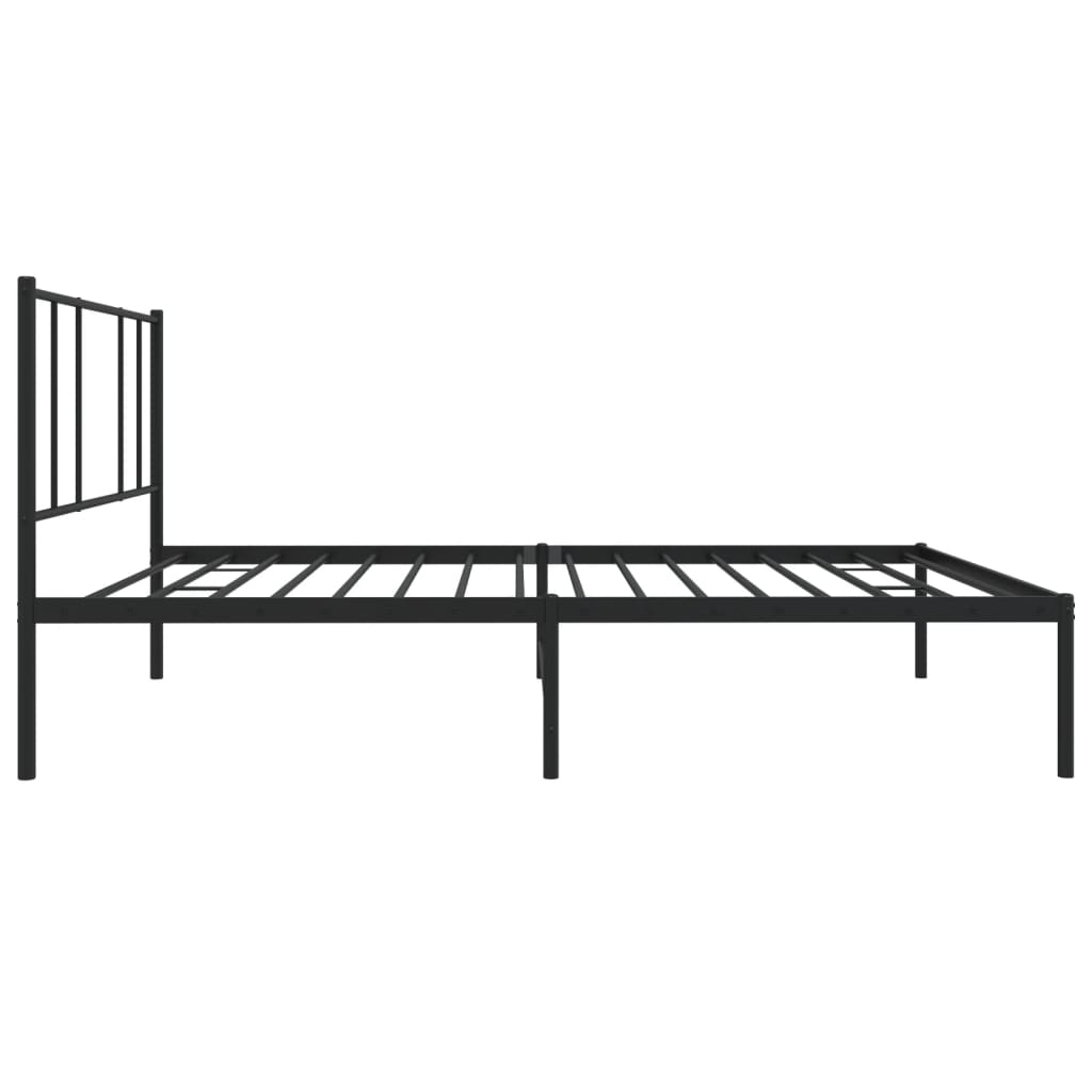 Bedframe met hoofdbord metaal zwart 90x200 cm is nu te koop bij PeponiXL, paradijselijk wonen!