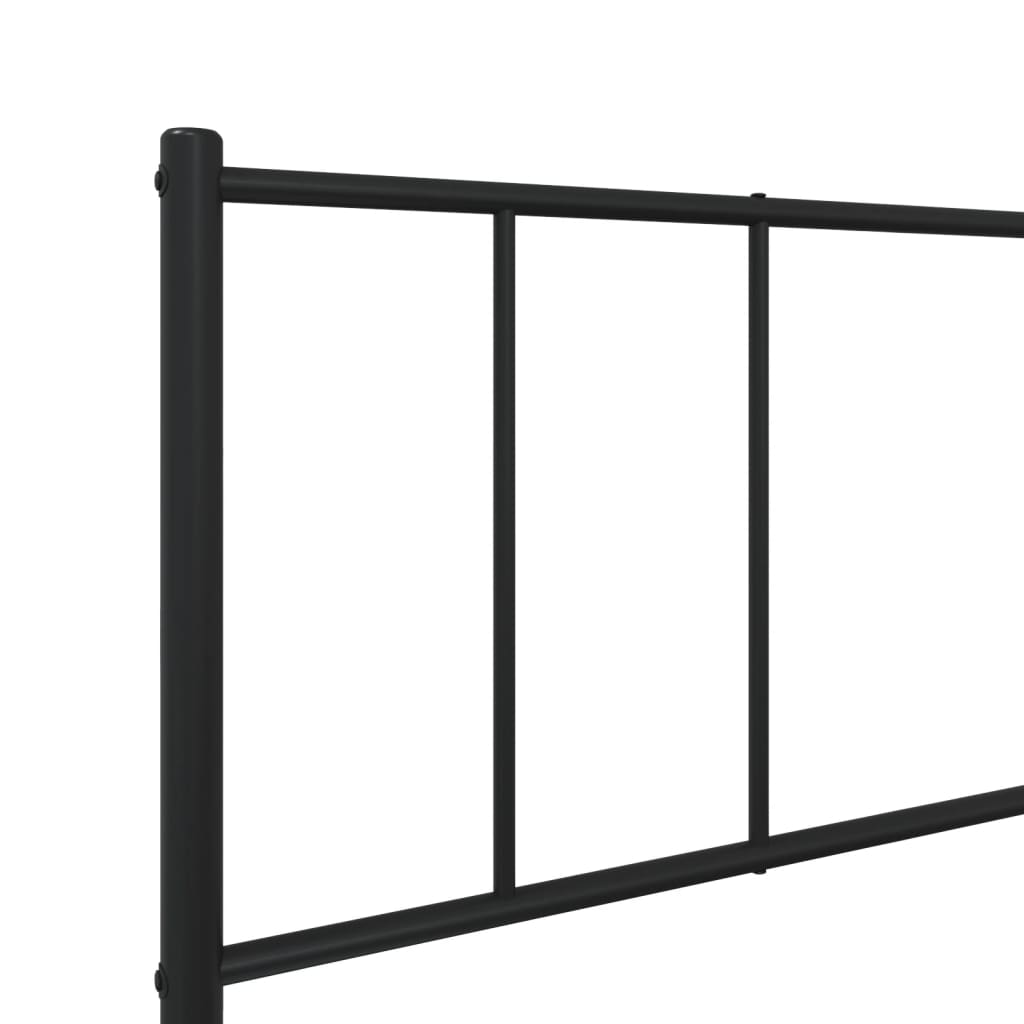 Bedframe met hoofdbord metaal zwart 90x200 cm is nu te koop bij PeponiXL, paradijselijk wonen!