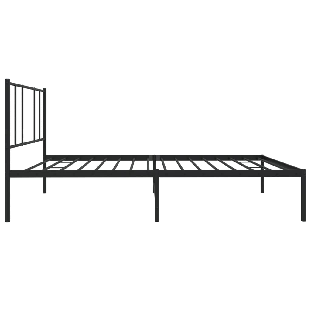Bedframe met hoofdbord metaal zwart 100x200 cm is nu te koop bij PeponiXL, paradijselijk wonen!