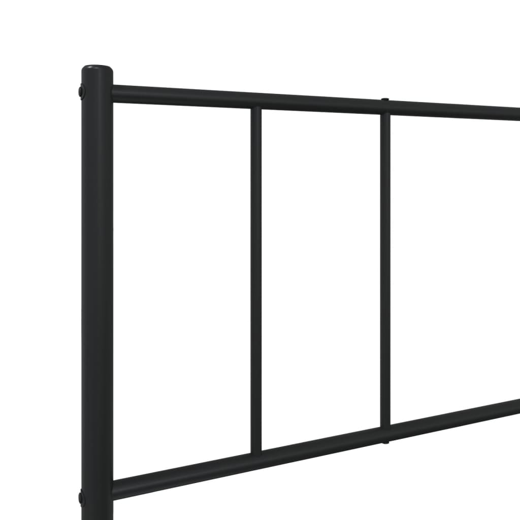 Bedframe met hoofdbord metaal zwart 100x200 cm is nu te koop bij PeponiXL, paradijselijk wonen!