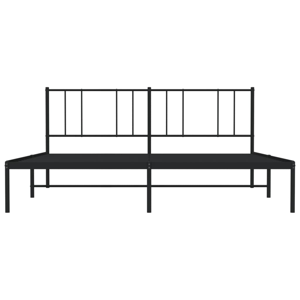 Bedframe met hoofdbord metaal zwart 180x200 cm is nu te koop bij PeponiXL, paradijselijk wonen!