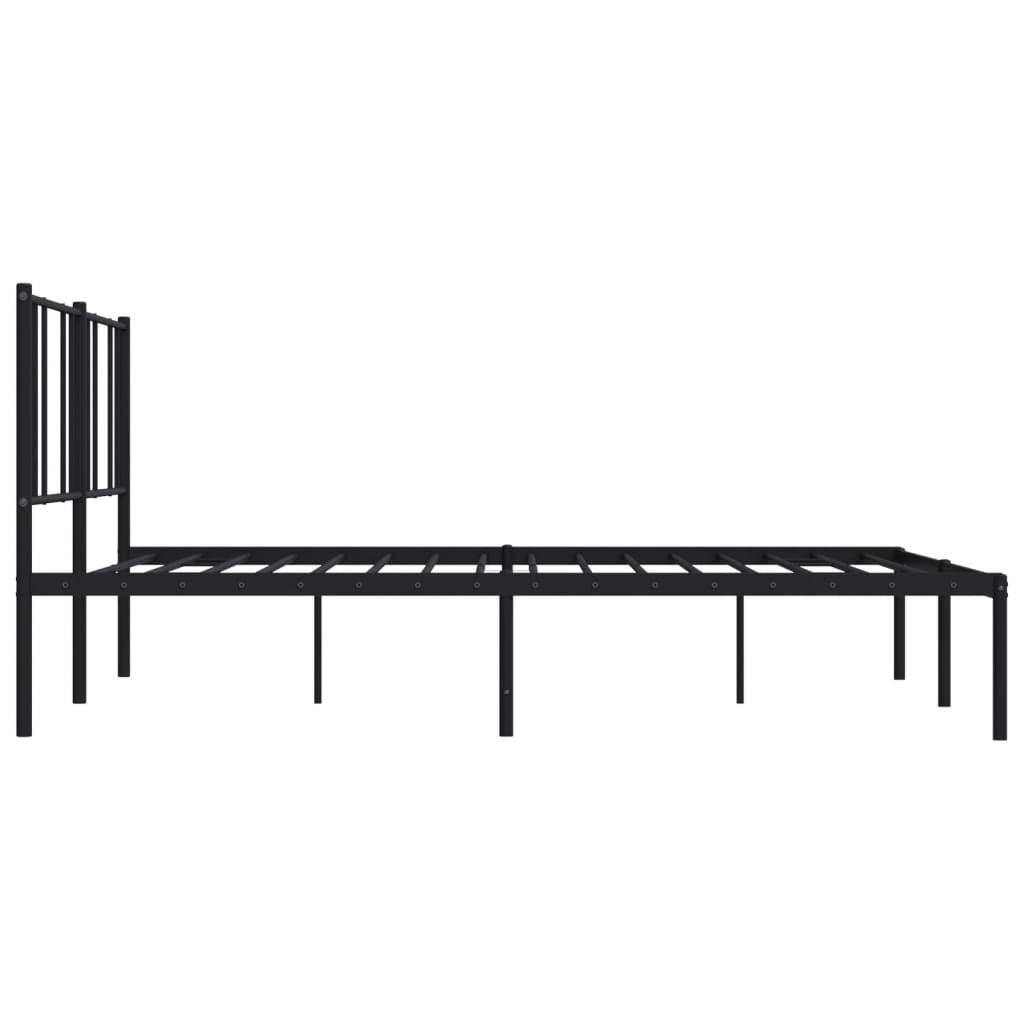 Bedframe met hoofdbord metaal zwart 180x200 cm is nu te koop bij PeponiXL, paradijselijk wonen!