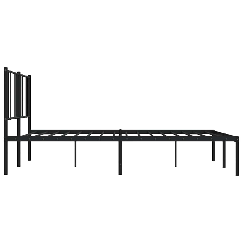 Bedframe met hoofdbord metaal zwart 183x213 cm is nu te koop bij PeponiXL, paradijselijk wonen!