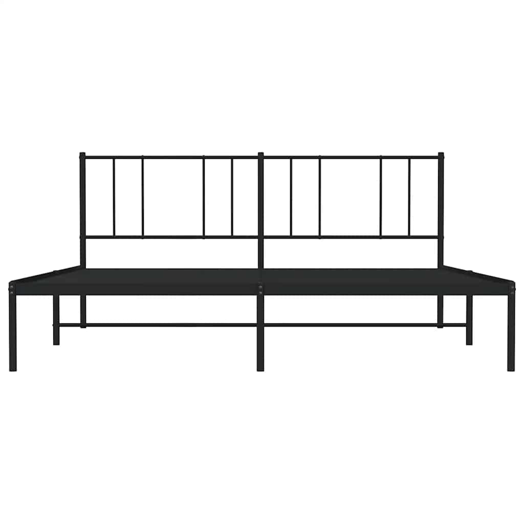 Bedframe met hoofdbord metaal zwart 193x203 cm is nu te koop bij PeponiXL, paradijselijk wonen!
