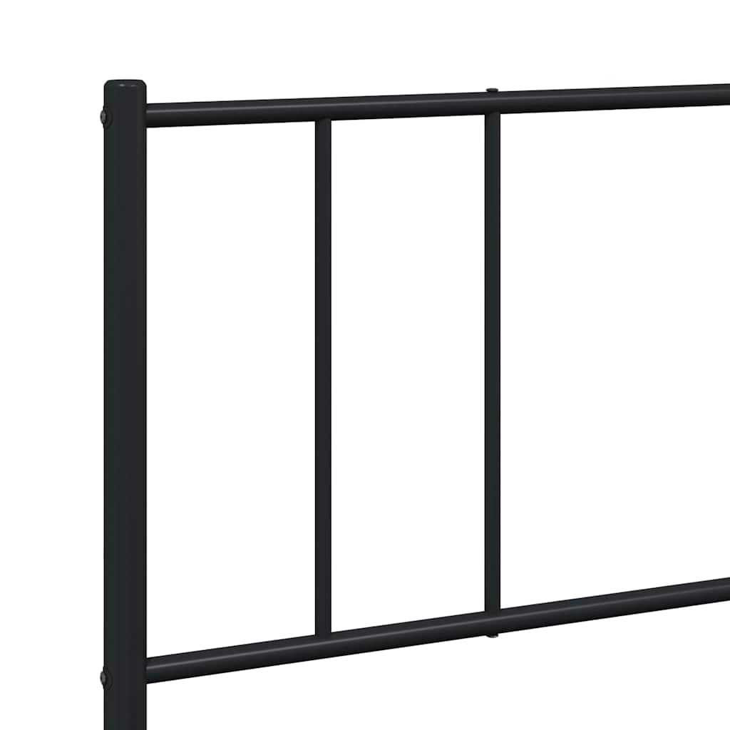 Bedframe met hoofdbord metaal zwart 193x203 cm is nu te koop bij PeponiXL, paradijselijk wonen!