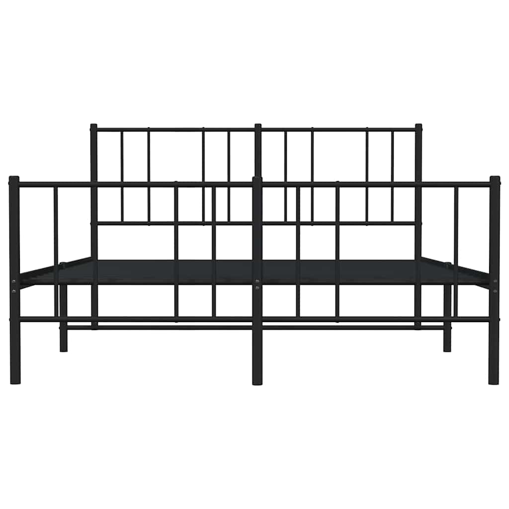 Bedframe met hoofd- en voeteneinde metaal zwart 135x190 cm is nu te koop bij PeponiXL, paradijselijk wonen!