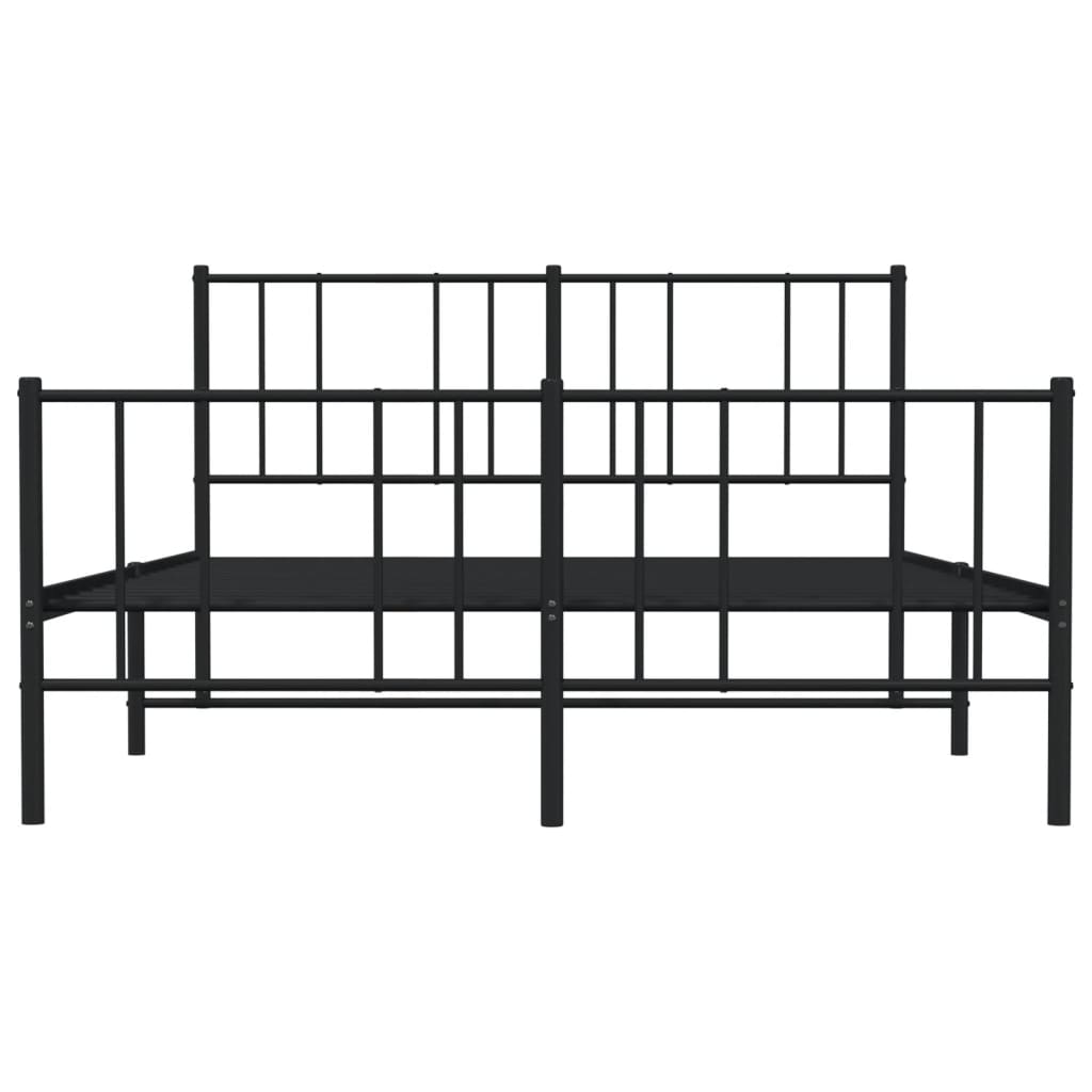 Bedframe met hoofd- en voeteneinde metaal zwart 150x200 cm is nu te koop bij PeponiXL, paradijselijk wonen!