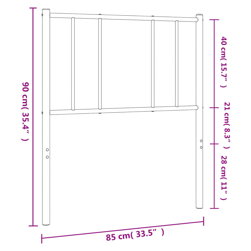Vervangend hoofdbord metaal zwart 80 cm is nu te koop bij PeponiXL, paradijselijk wonen!